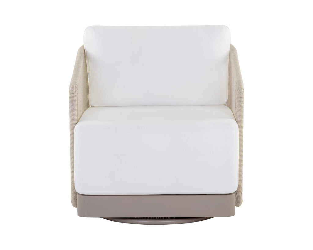 Allariz Swivel Armchair - Greige - Stinson White