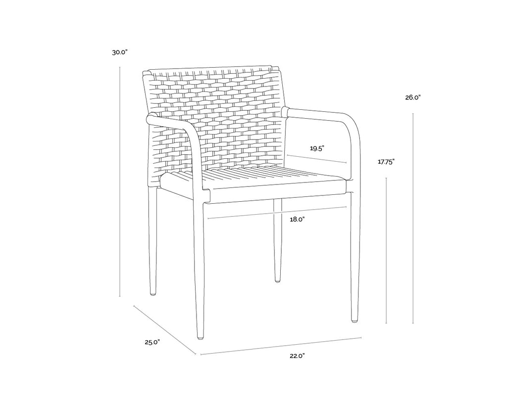 Casella Stackable Dining Armchair - Greige - Cream