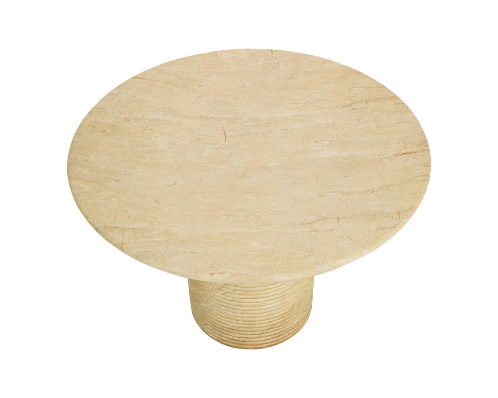 Riva Dining Table - Travertine Look - Natural - 43"