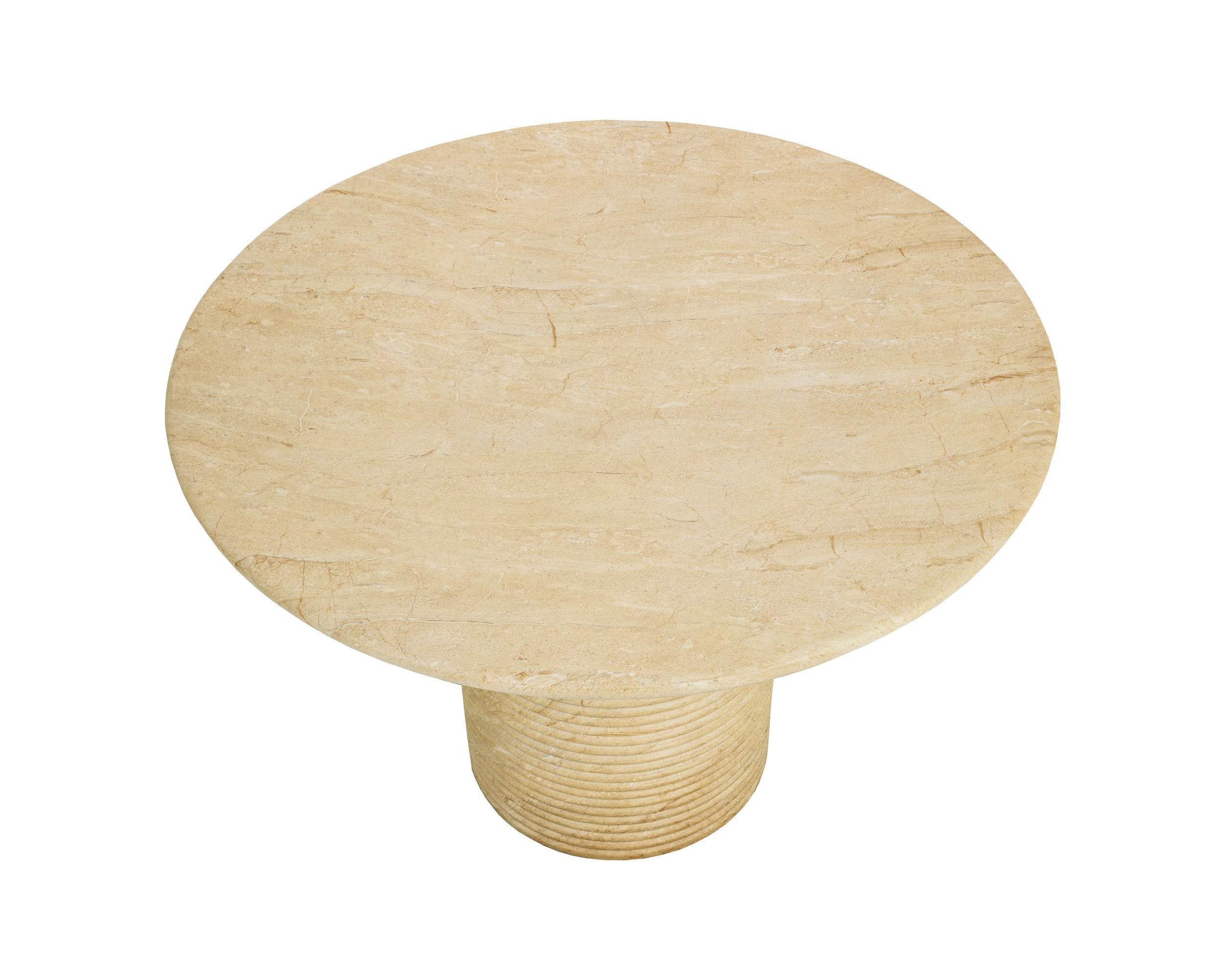 Riva Dining Table - Travertine Look - Natural - 43"
