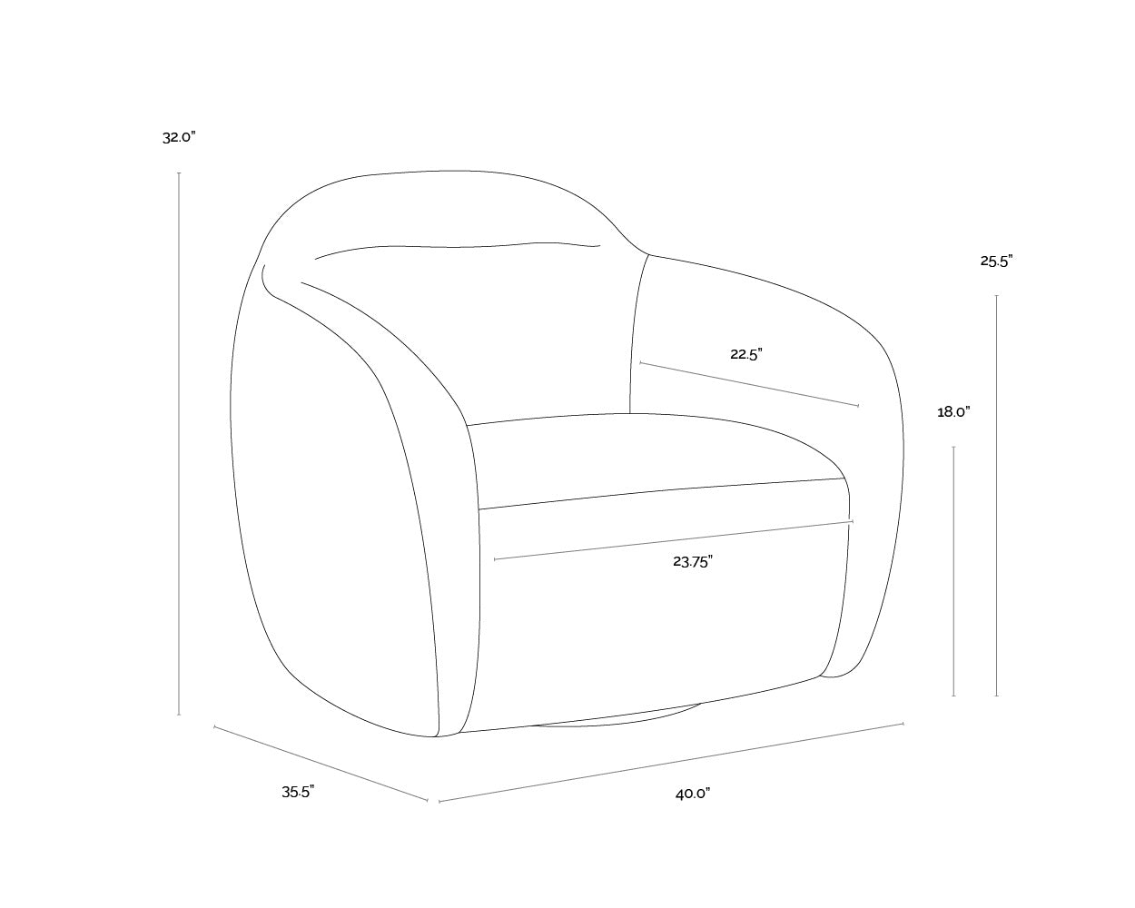 Ismo Swivel Lounge Chair - Hailey Moon