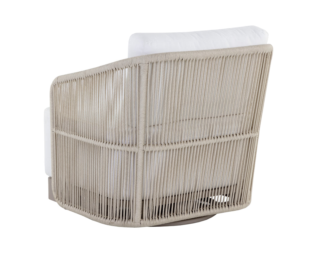 Allariz Swivel Armchair - Greige - Stinson White