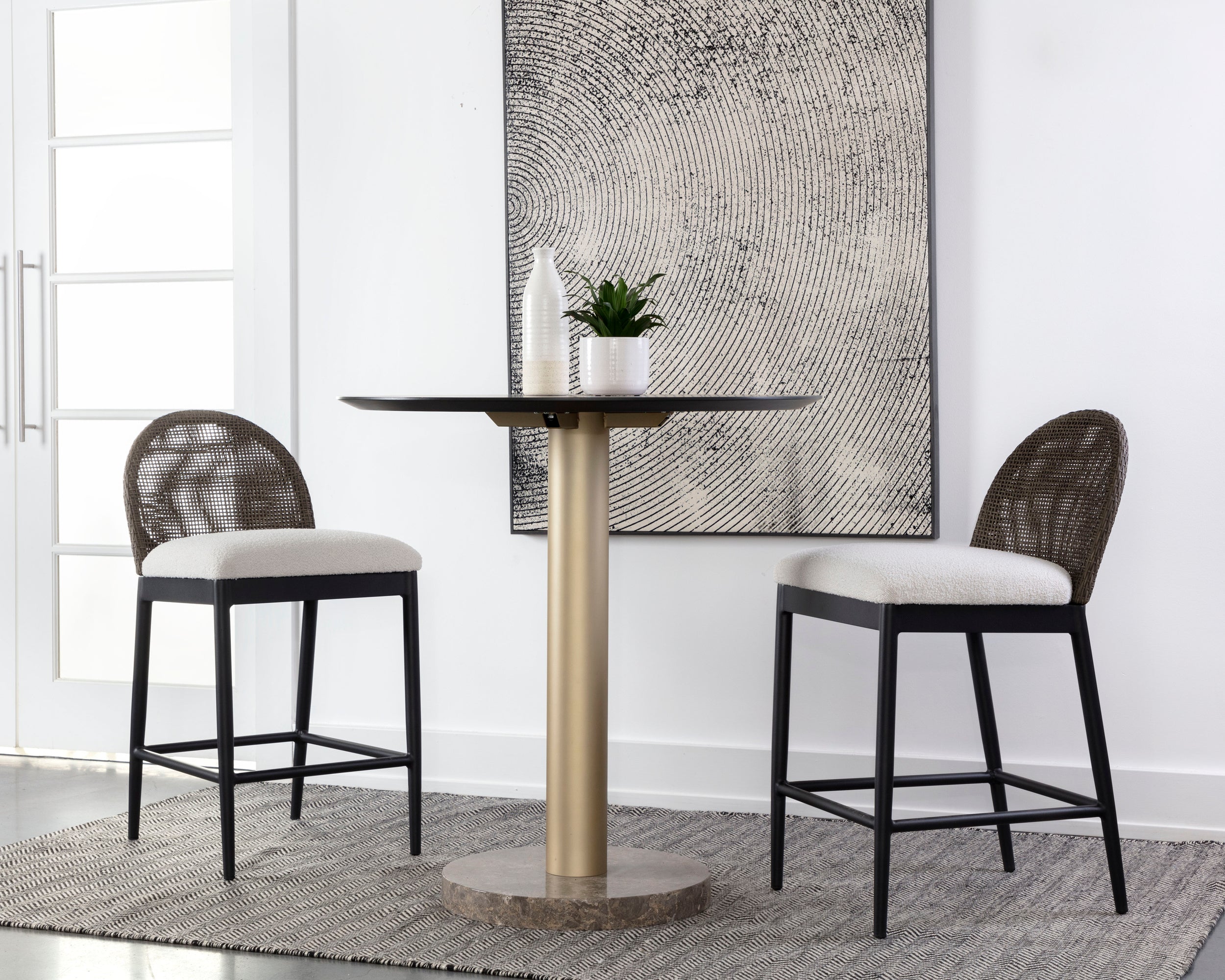 Calandri Counter Stool - Black - Louis Cream