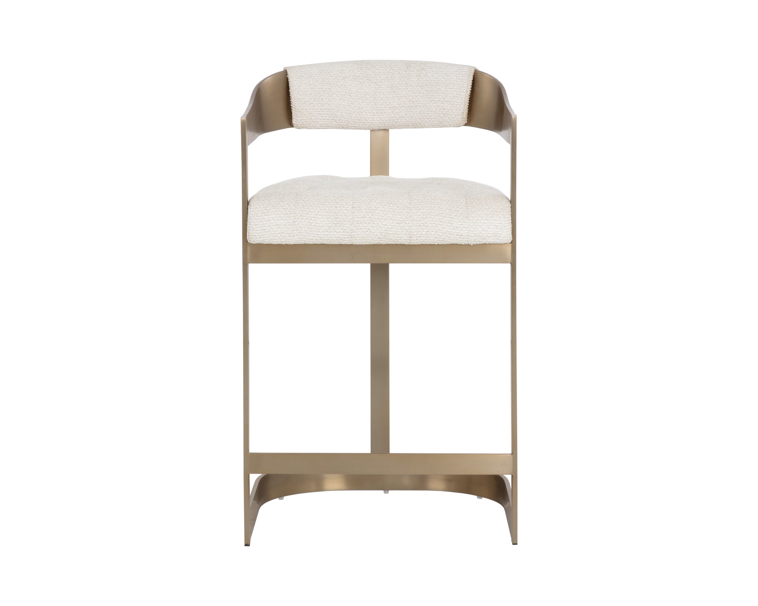 Beaumont Counter Stool - Antique Brass - Rhea Light Barley