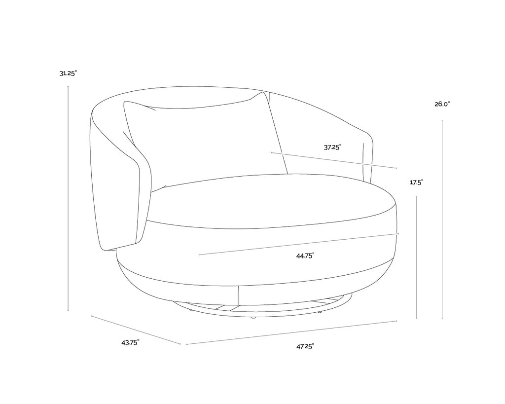 Walsh Swivel Lounge Chair - Effie Linen