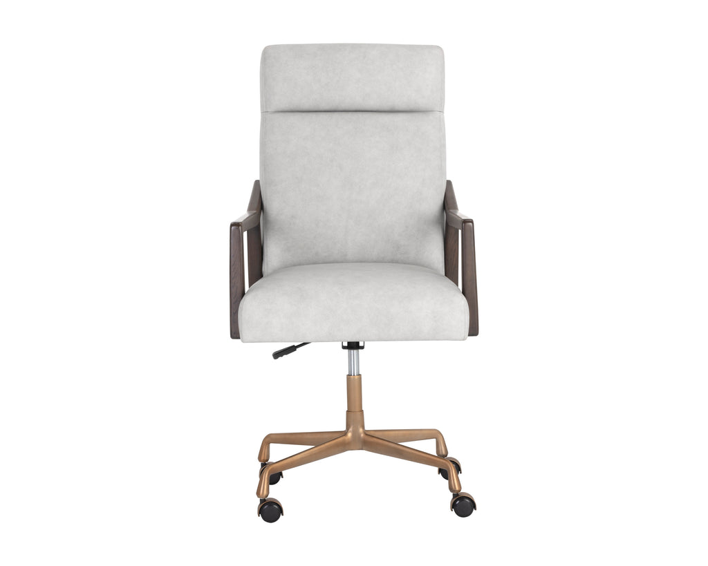 Collin Office Chair - Brown - Saloon Light Grey Leather