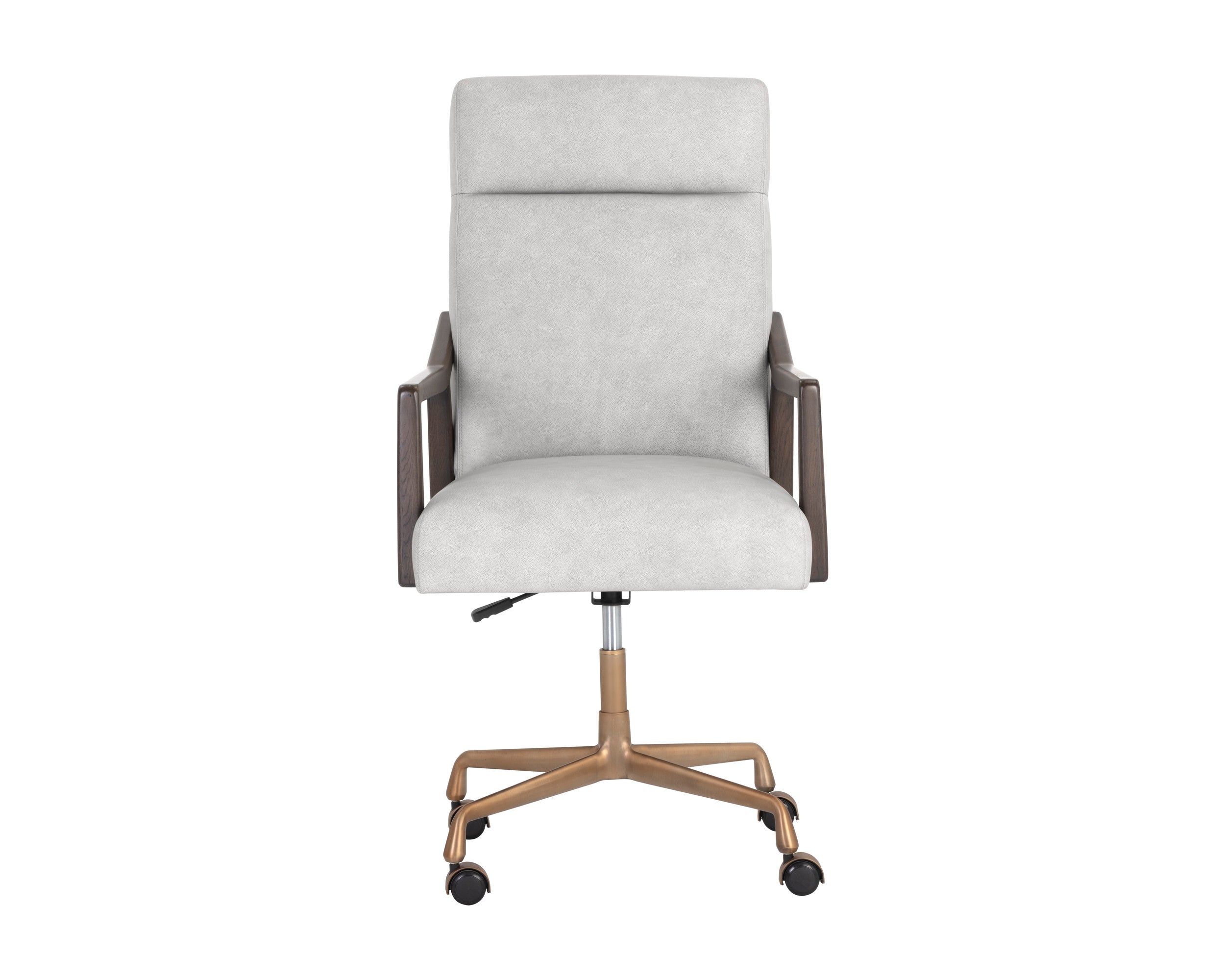 Collin Office Chair - Brown - Saloon Light Grey Leather