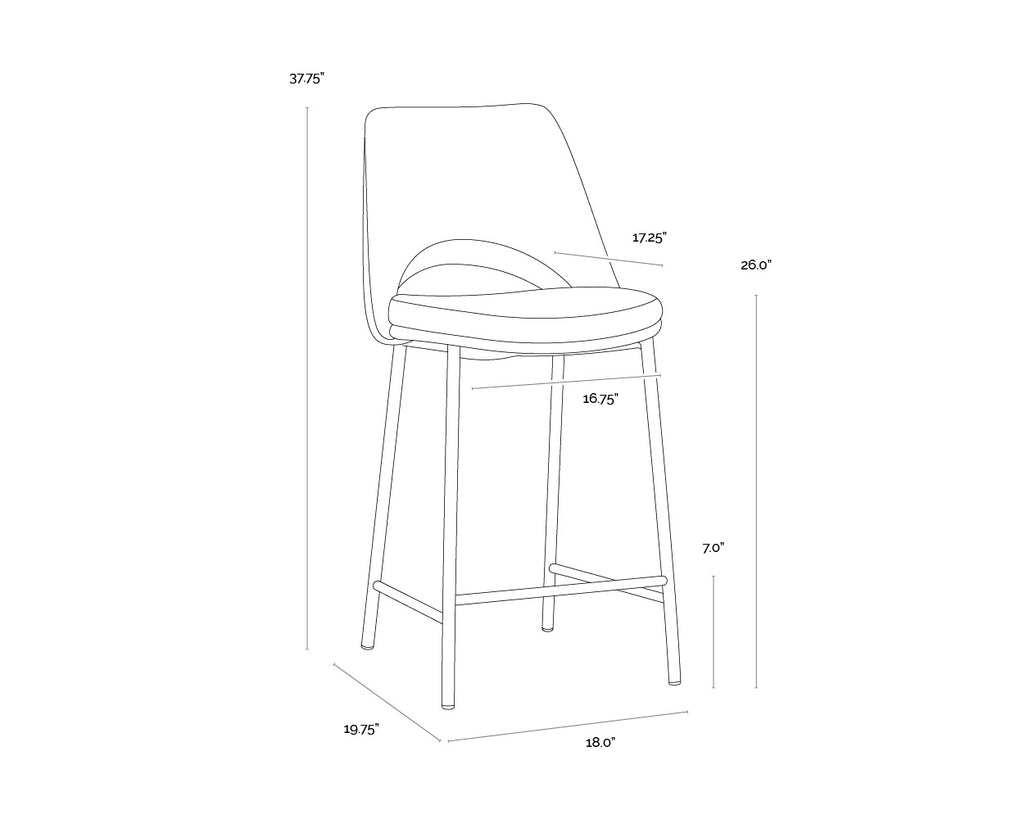 Radella Counter Stool - Bergen French Blue