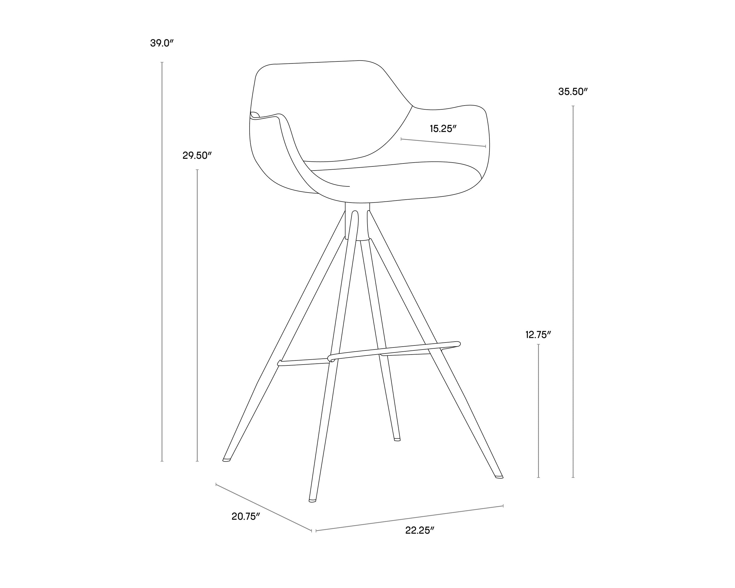 Owen Swivel Barstool - Town Grey