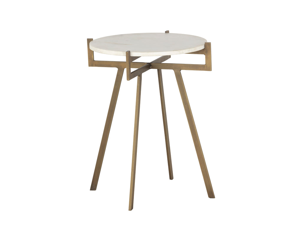 Anak End Table - White Marble