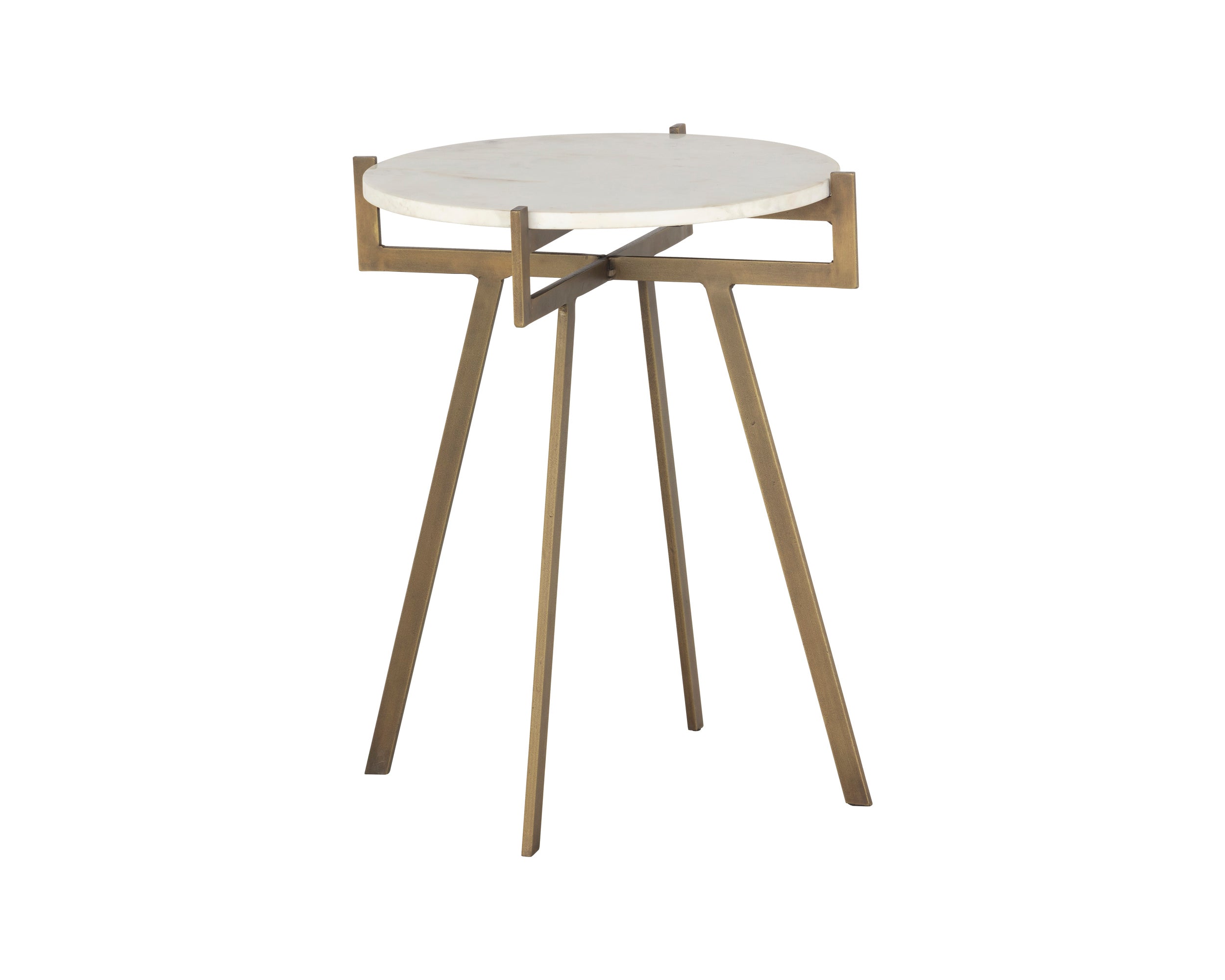 Anak End Table - White Marble