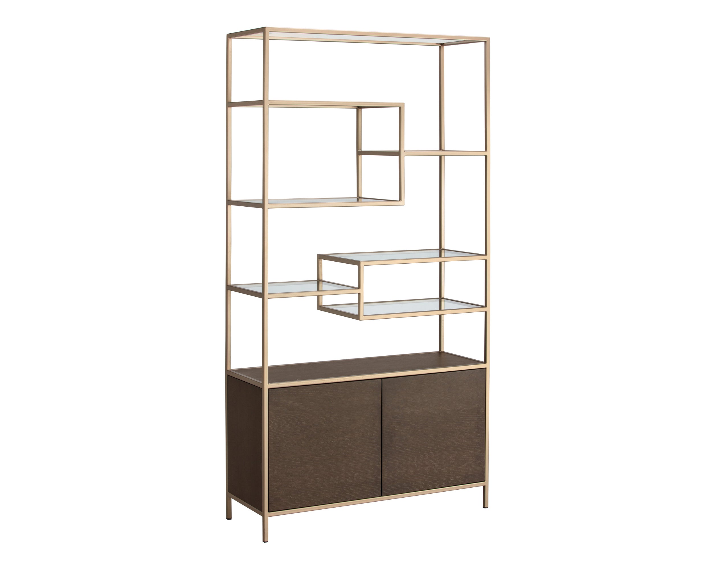 Stamos Bookcase - Gold - Raw Umber