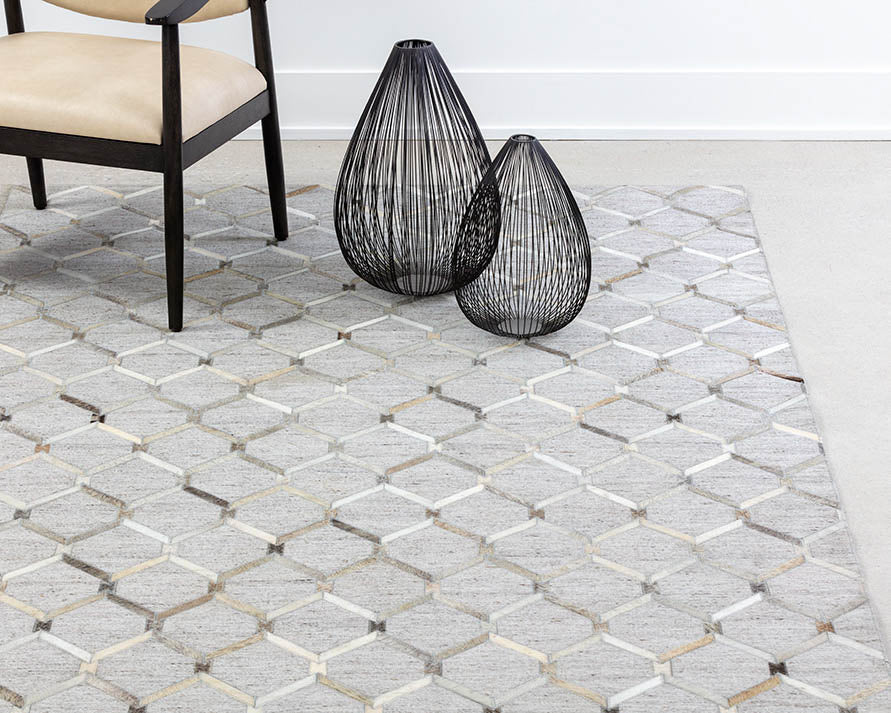 Bordeaux Hand-Made Rug - Ivory /  Grey - 9' X 12'
