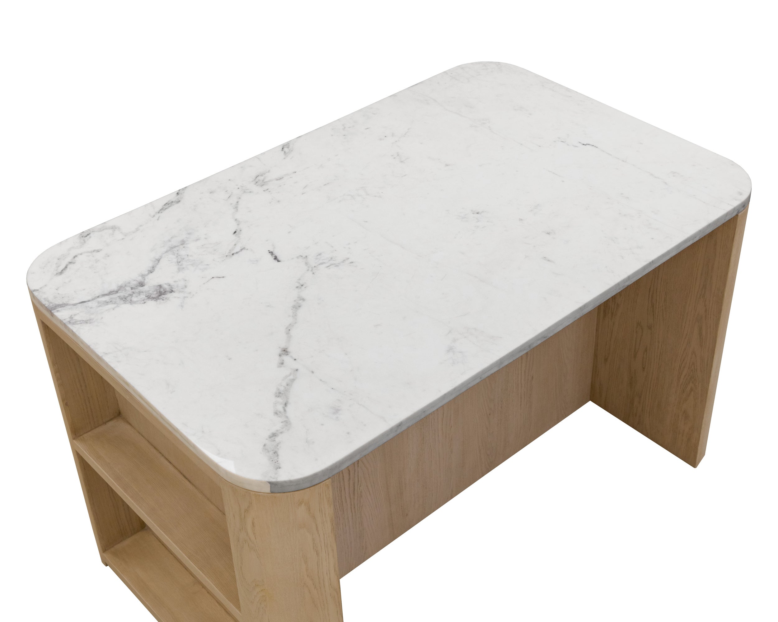 Romilly Kitchen Island - White Marble - 62"