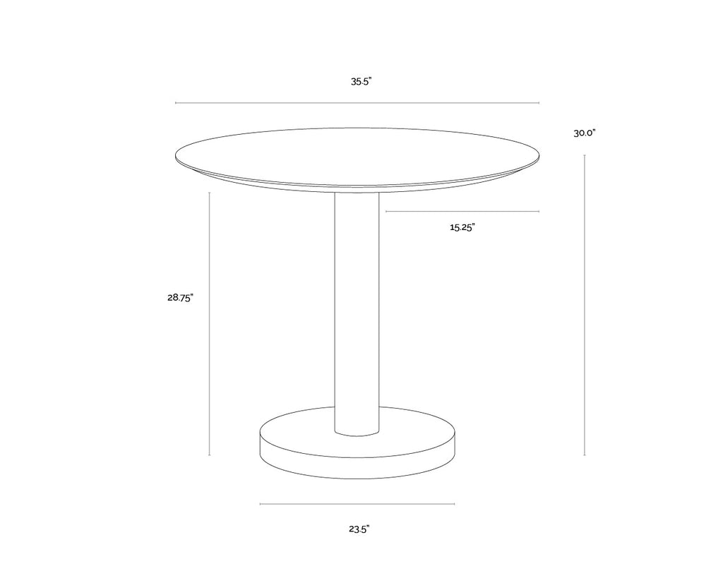Monaco Bistro Table - Gold - Grey Marble / Charcoal Grey - 35.5"