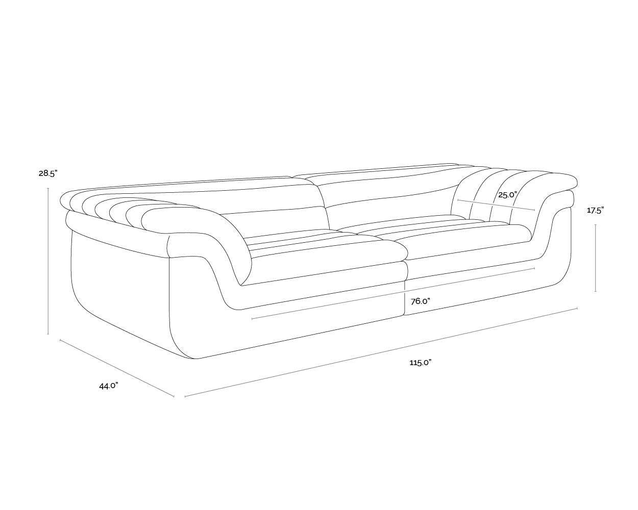 Bello Sofa - Diamond Mink