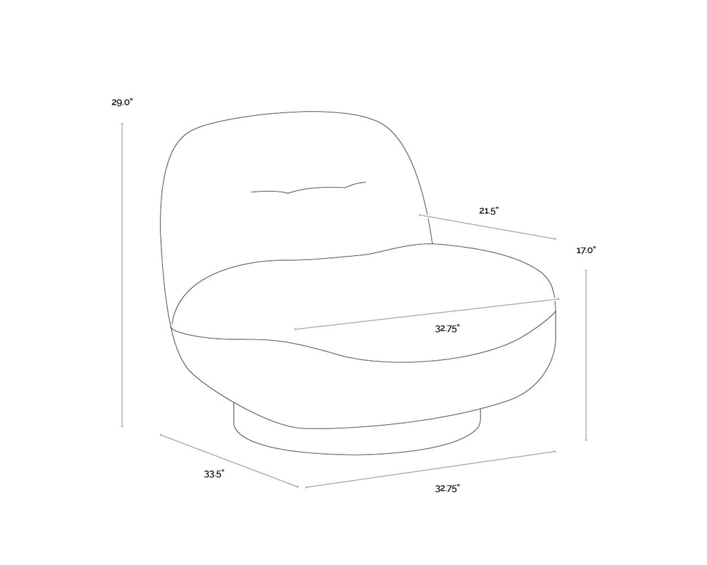 Franze Swivel Lounge Chair - Merino Pearl