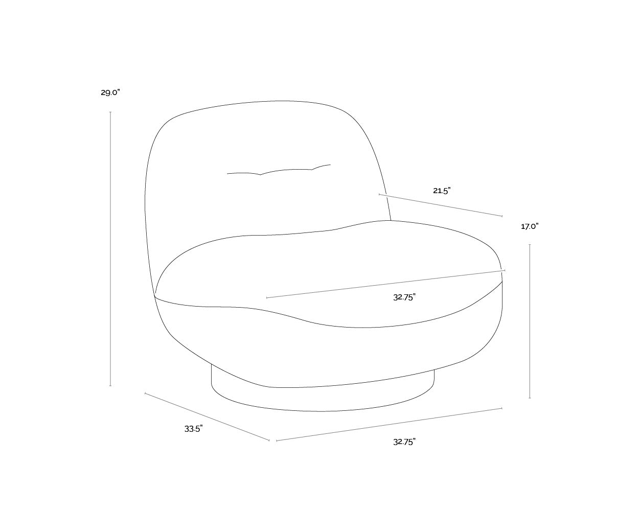 Franze Swivel Lounge Chair - Merino Pearl