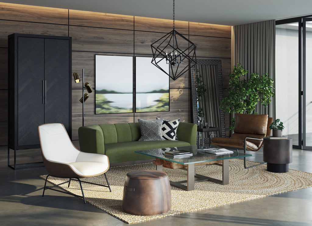 Zancor Lounge Chair - Gunmetal - Tan Leather