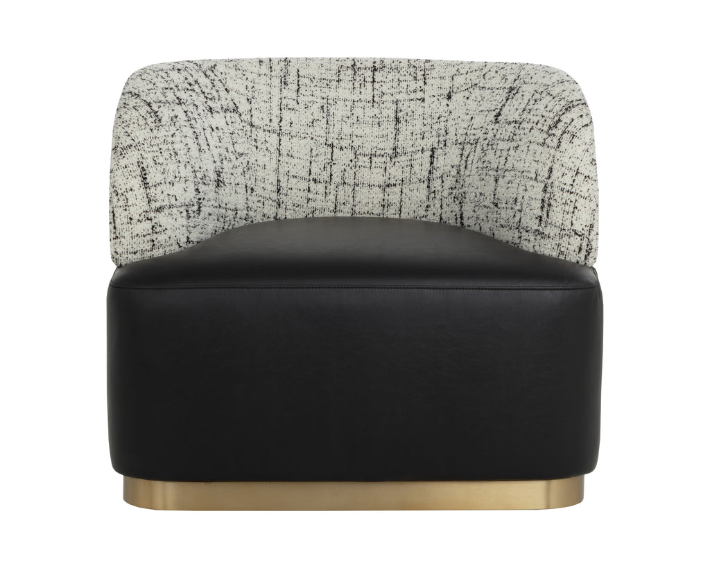 Brinda Swivel Lounge Chair - Bravo Black / Halton Birch