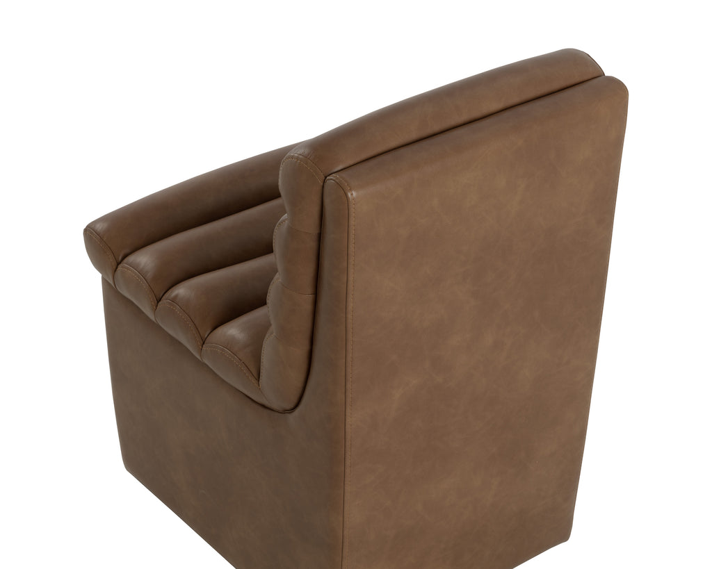 Norm Wheeled Dining Chair - Copley Cognac