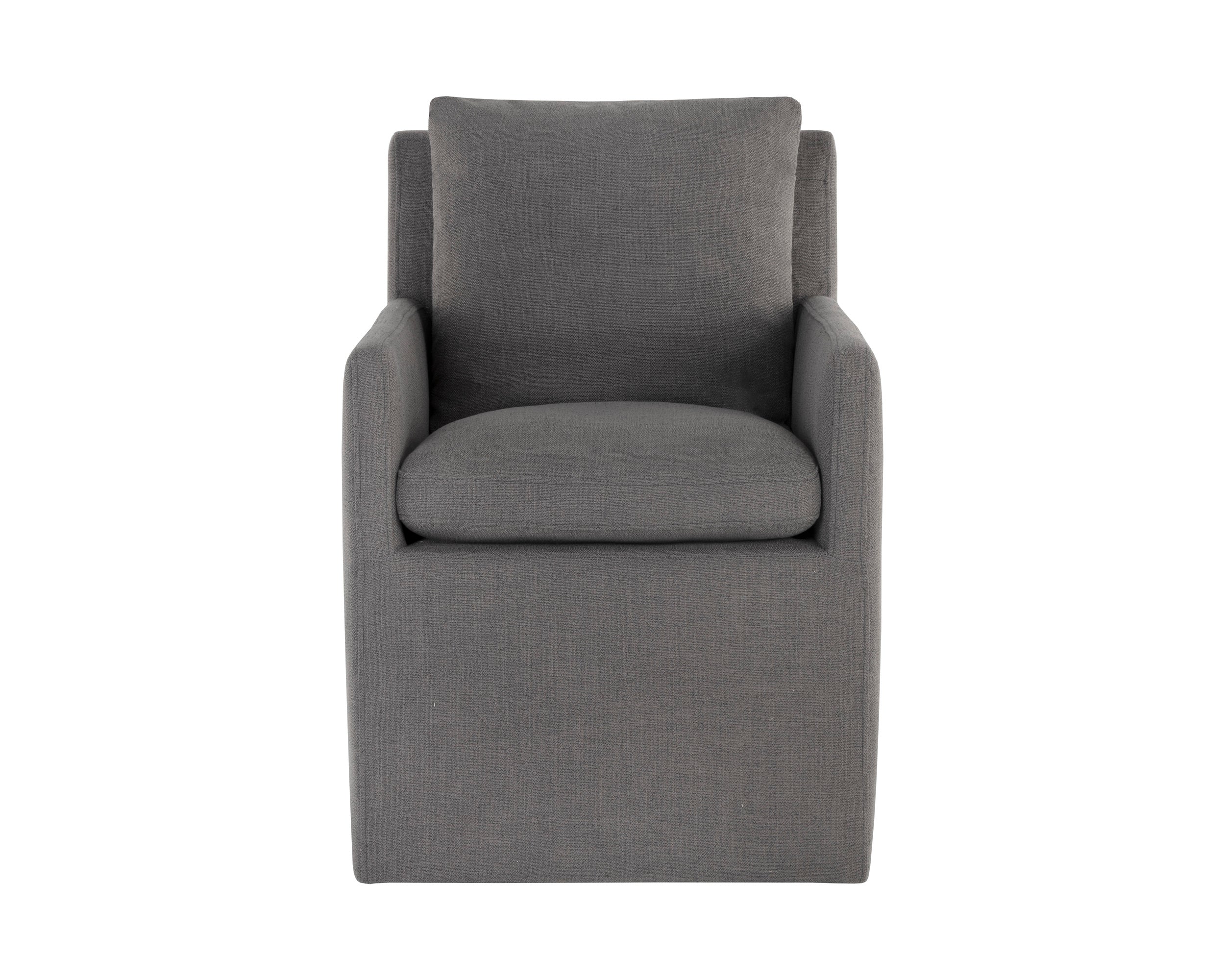 Glenrose Wheeled Dining Armchair - Effie Smoke