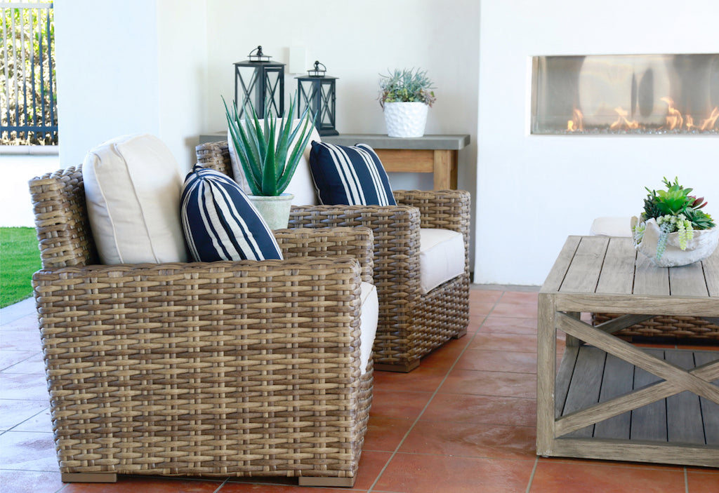 Havana Club Chair in Canvas Flax w/ Self Welt