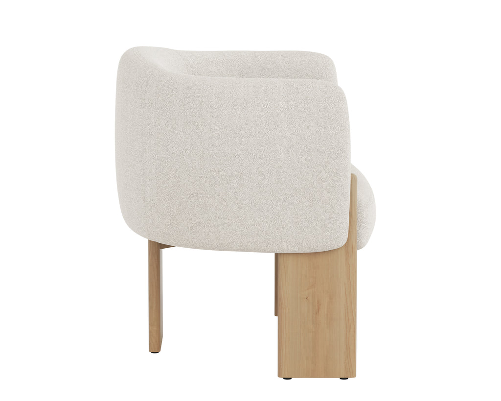 Trine Lounge Chair - Rustic Oak - Dove Cream
