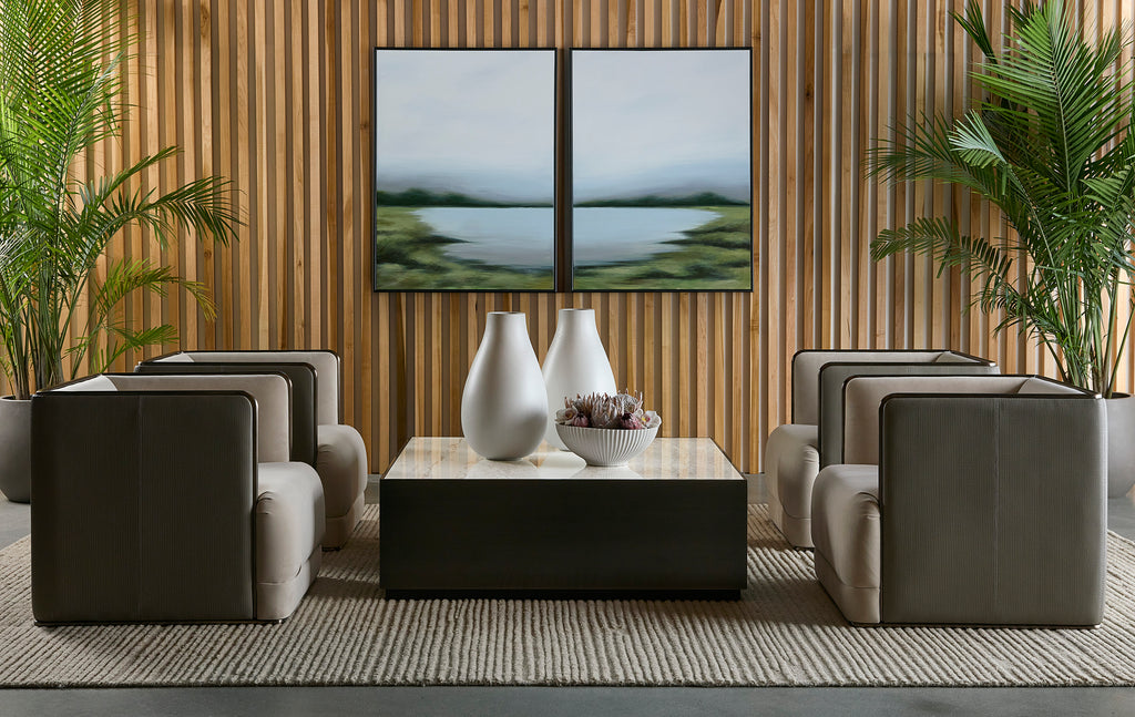 Lakeside Views (Set Of 2) - 36" X 48" - Black Floater Frame