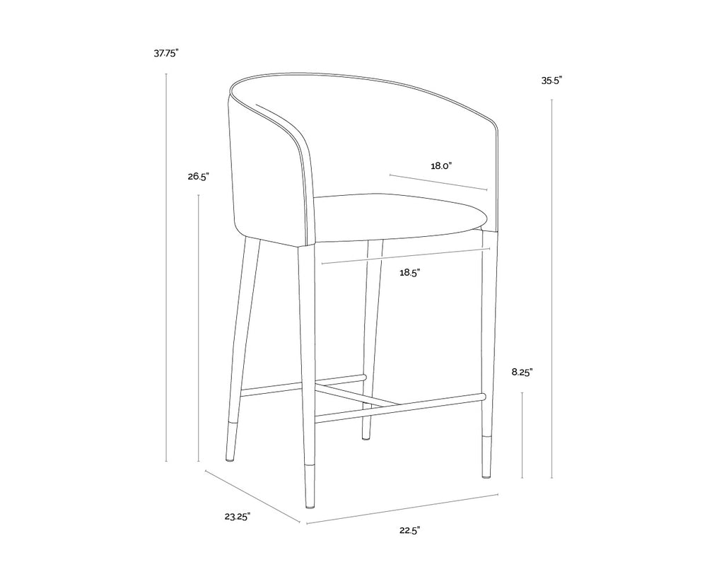 Asher Counter Stool - Flint Grey / Napa Taupe