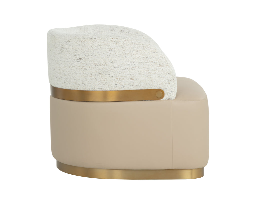 Brinda Swivel Lounge Chair - Napa Beige / Hailey Moon
