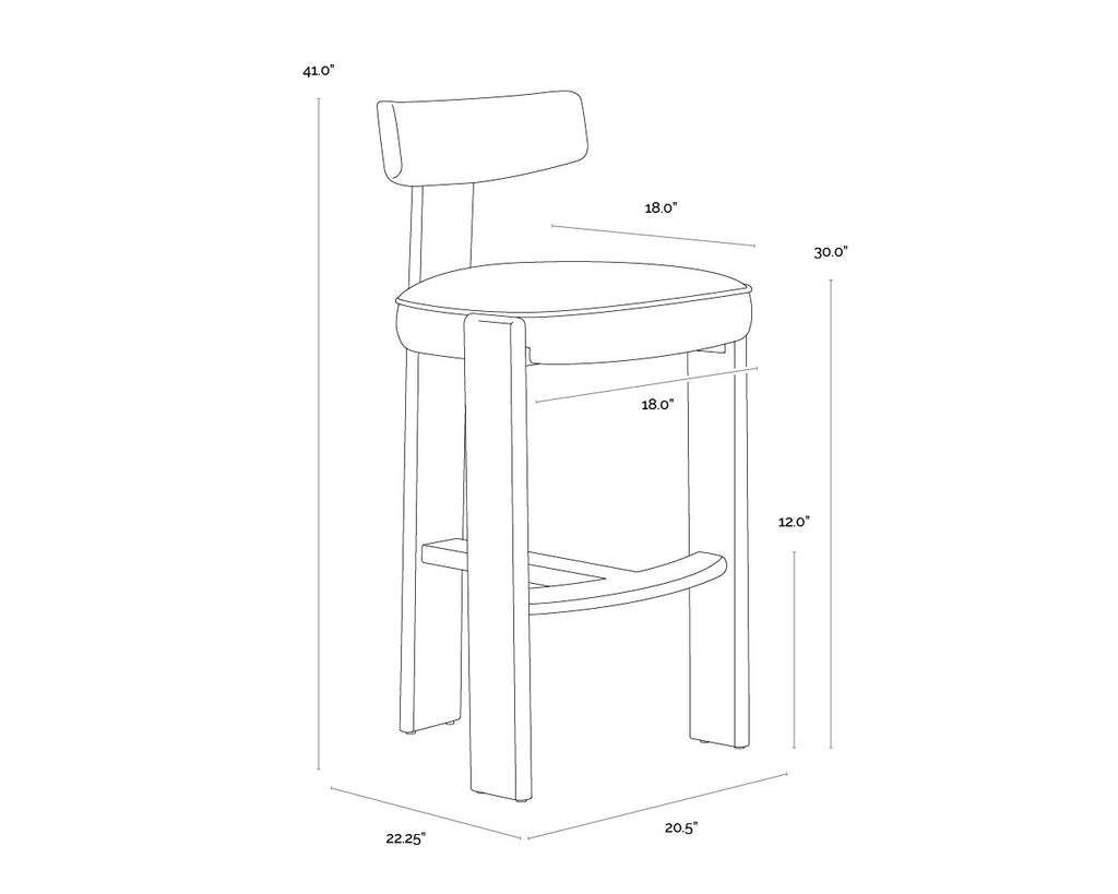 Horton Barstool - Rustic Oak - Forest Green