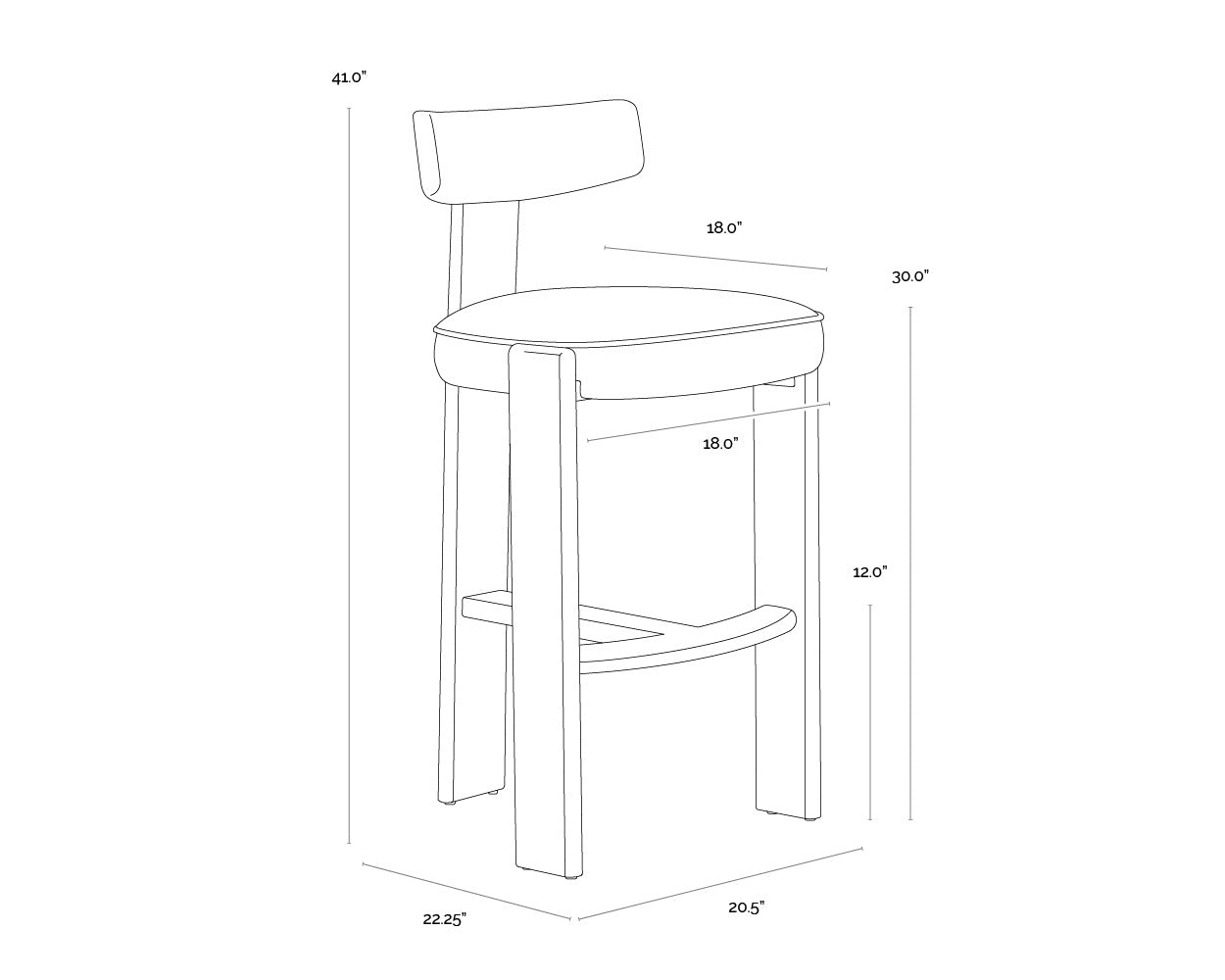 Horton Barstool - Rustic Oak - Forest Green