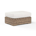 Havana Ottoman in Canvas Flax w/ Self Welt