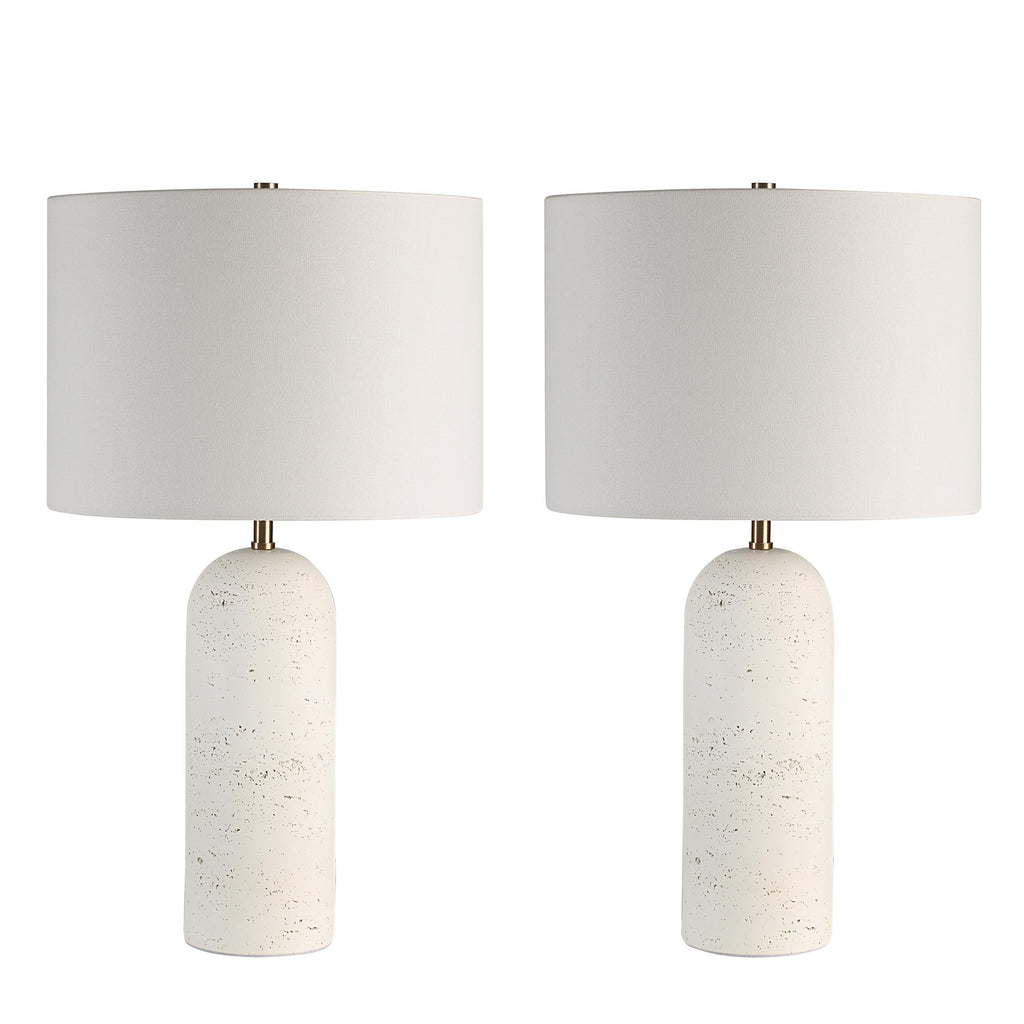 Dorato Table Lamp | White Travertine