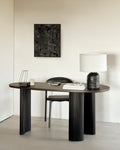 Boomerang Desk | Varnished Mahogany | Dark Brown | Pebble Shape | 63" X 33"