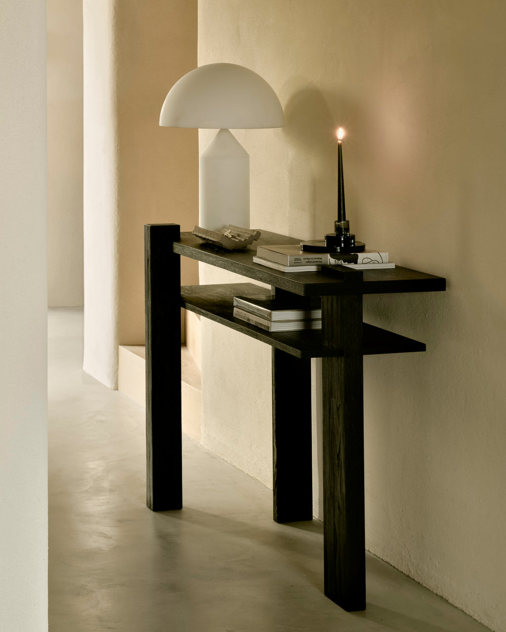 Abstract Console | Varnished Teak | Black