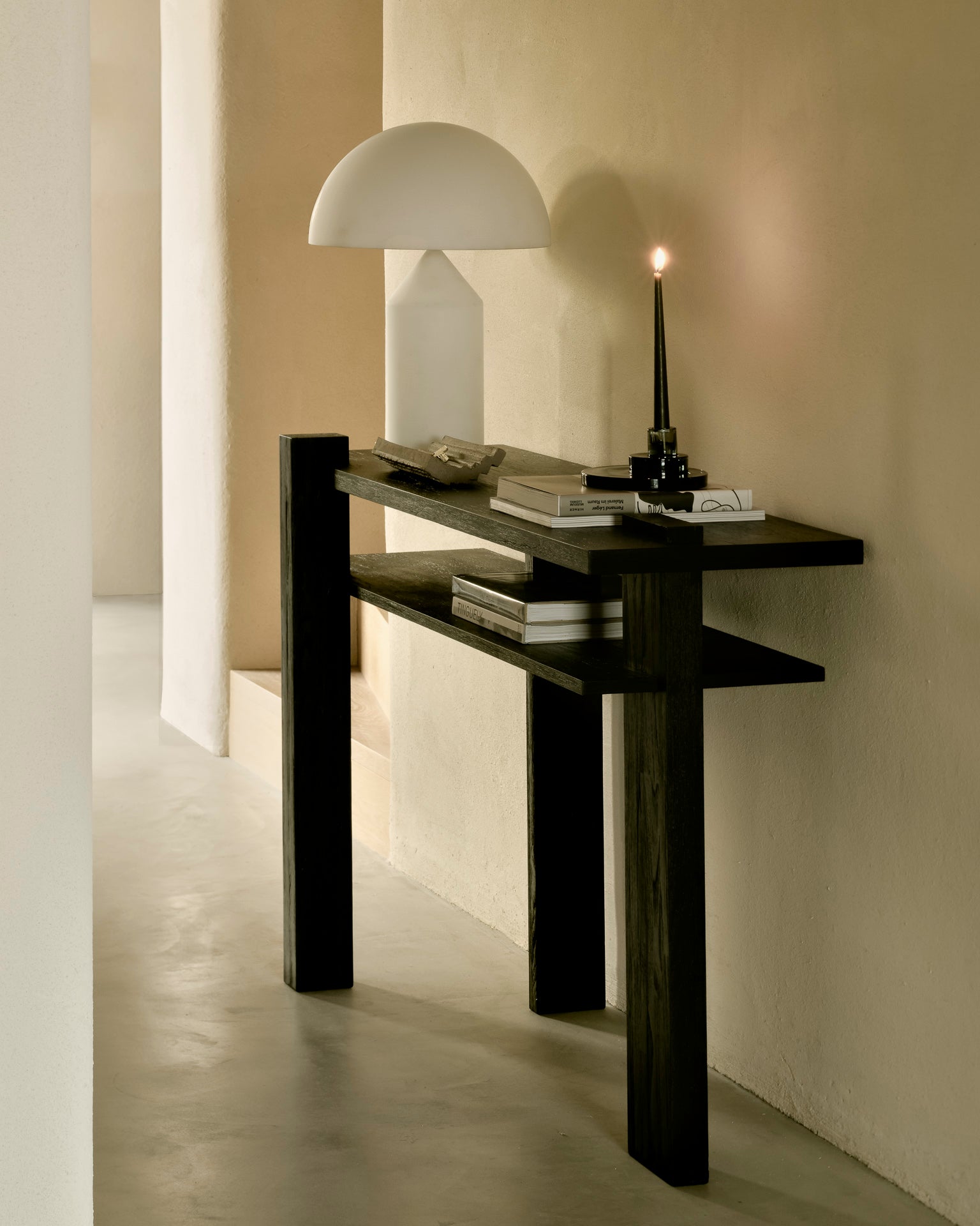 Abstract Console | Varnished Teak | Black