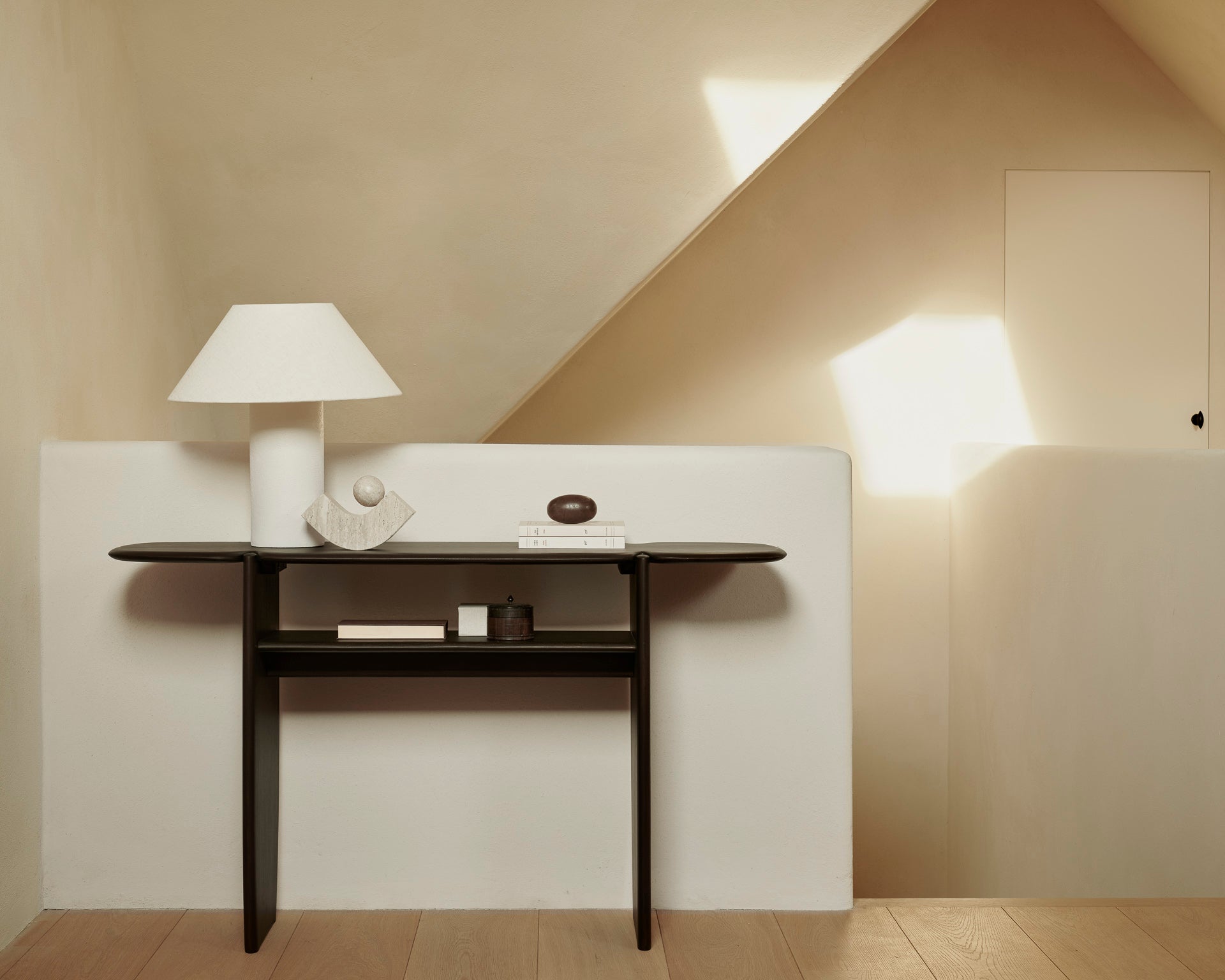 Pi Console | Varnished Mahogany | Dark Brown | 2 Legs | 63" X 16"