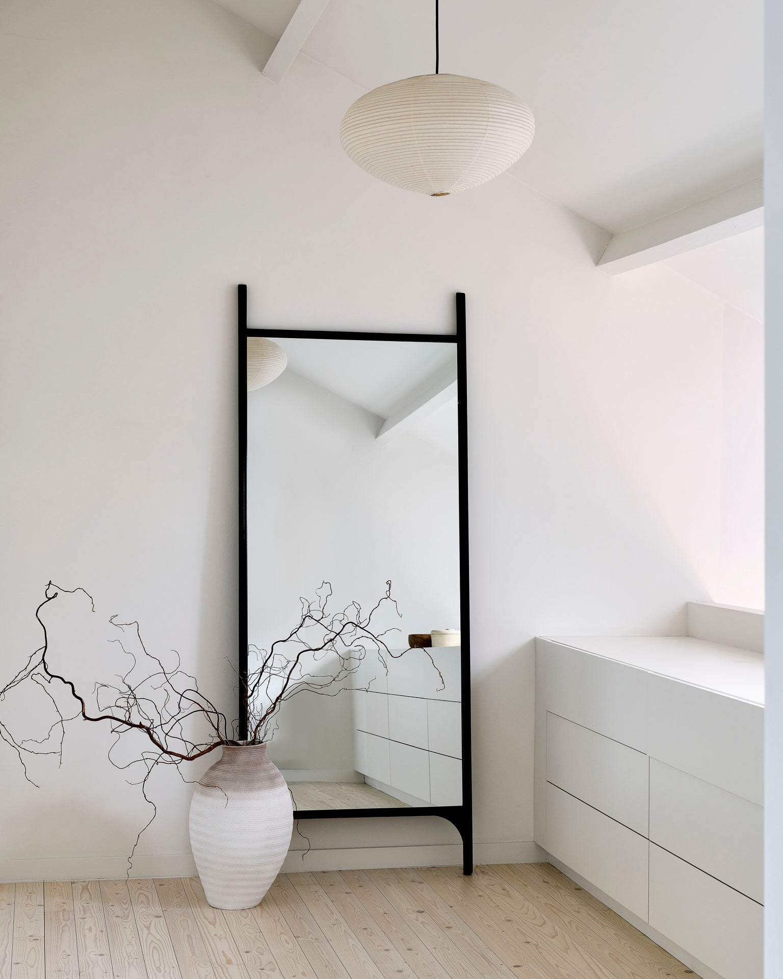 Pi Floor Mirror | Varnished Mahogany Frame | Dark Brown | Rectangular | 31" X 2"