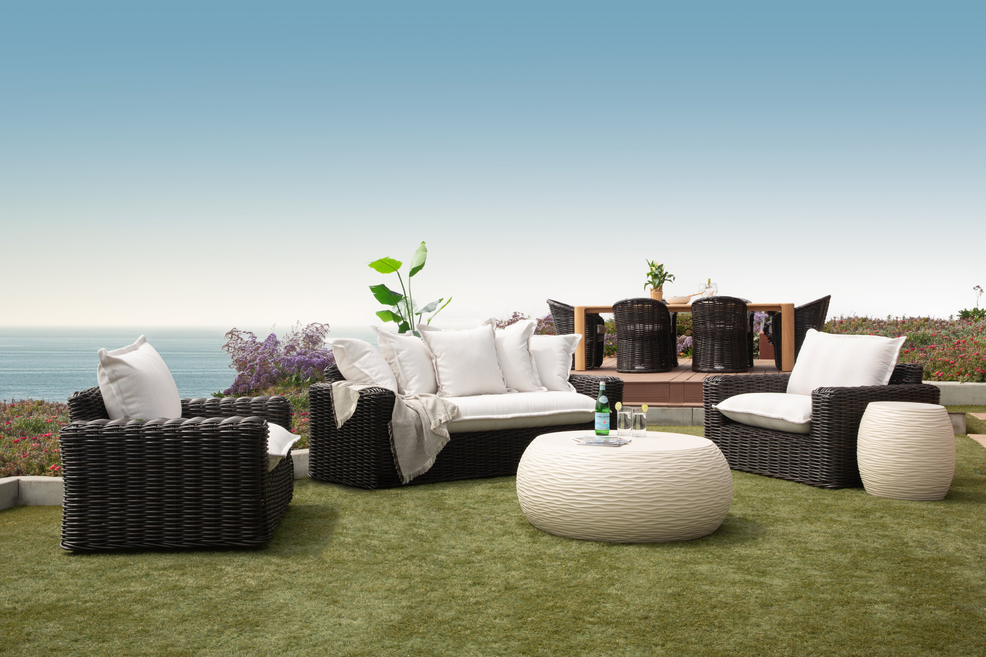 Cabo Oversized Club Chair in Soothe Pearl w/ Flange Welt