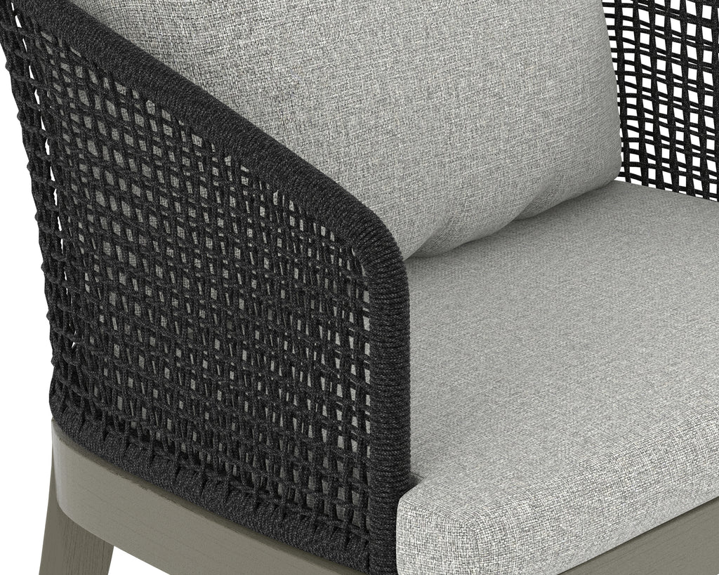 Capri Dining Armchair - Smoke Grey - Copacabana Marble