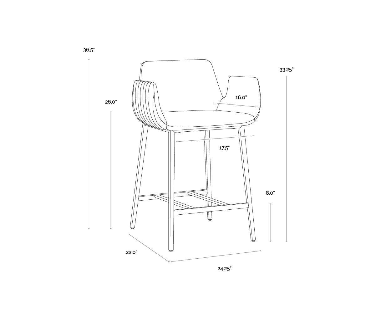 Lucano Counter Stool - Bravo Black