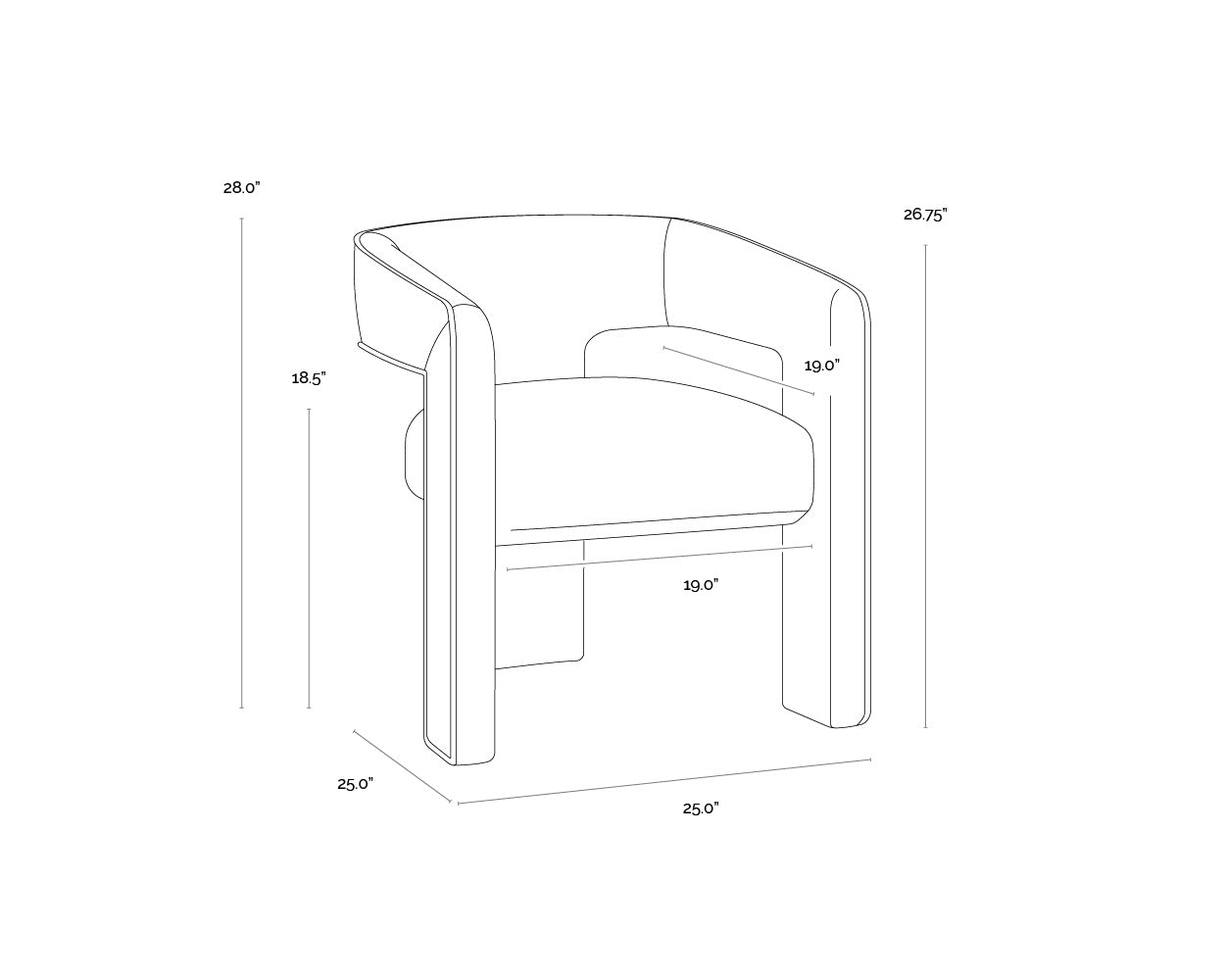 Krasner Dining Armchair - Rhapsody Sand