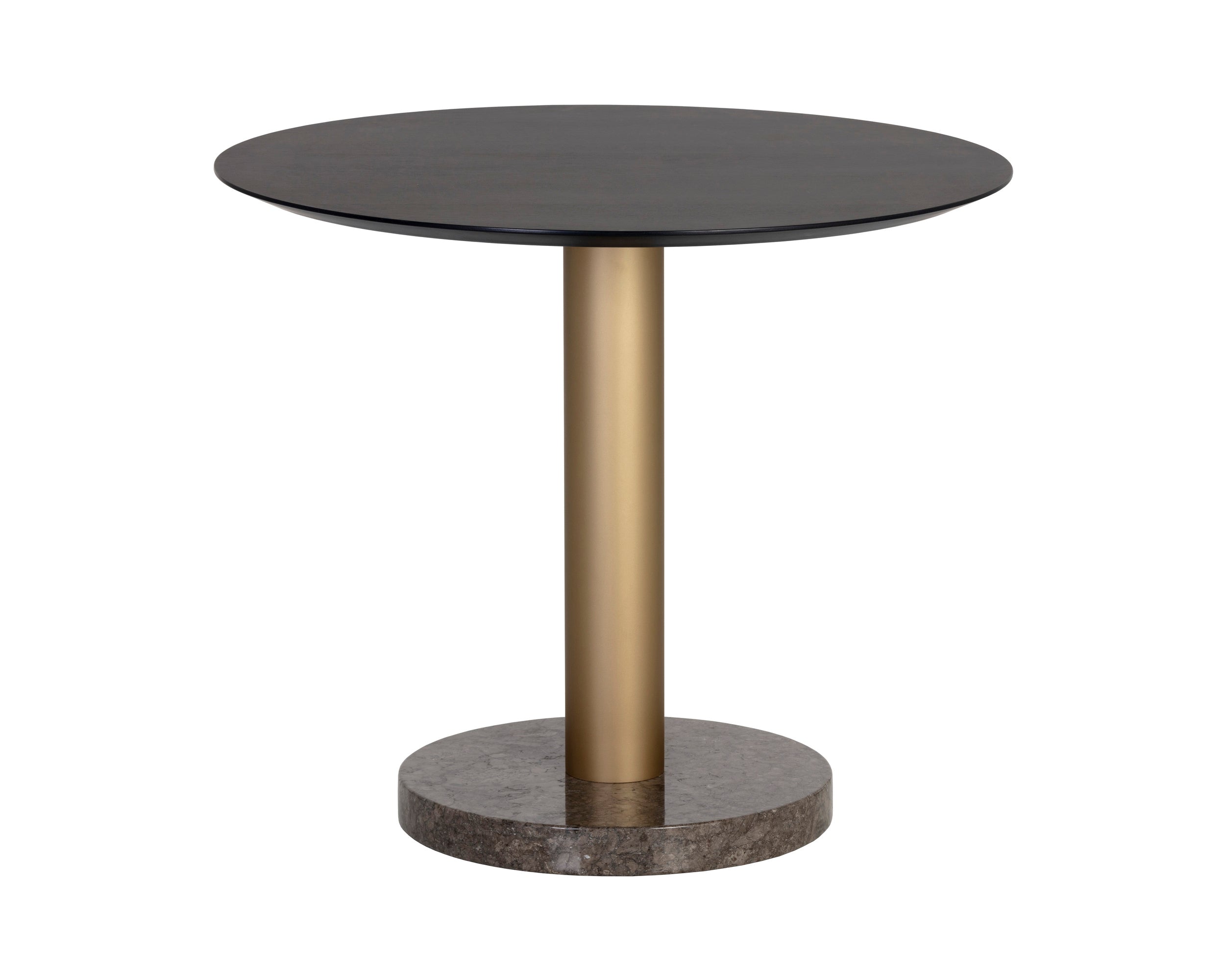 Monaco Bistro Table - Gold - Grey Marble / Charcoal Grey - 35.5"
