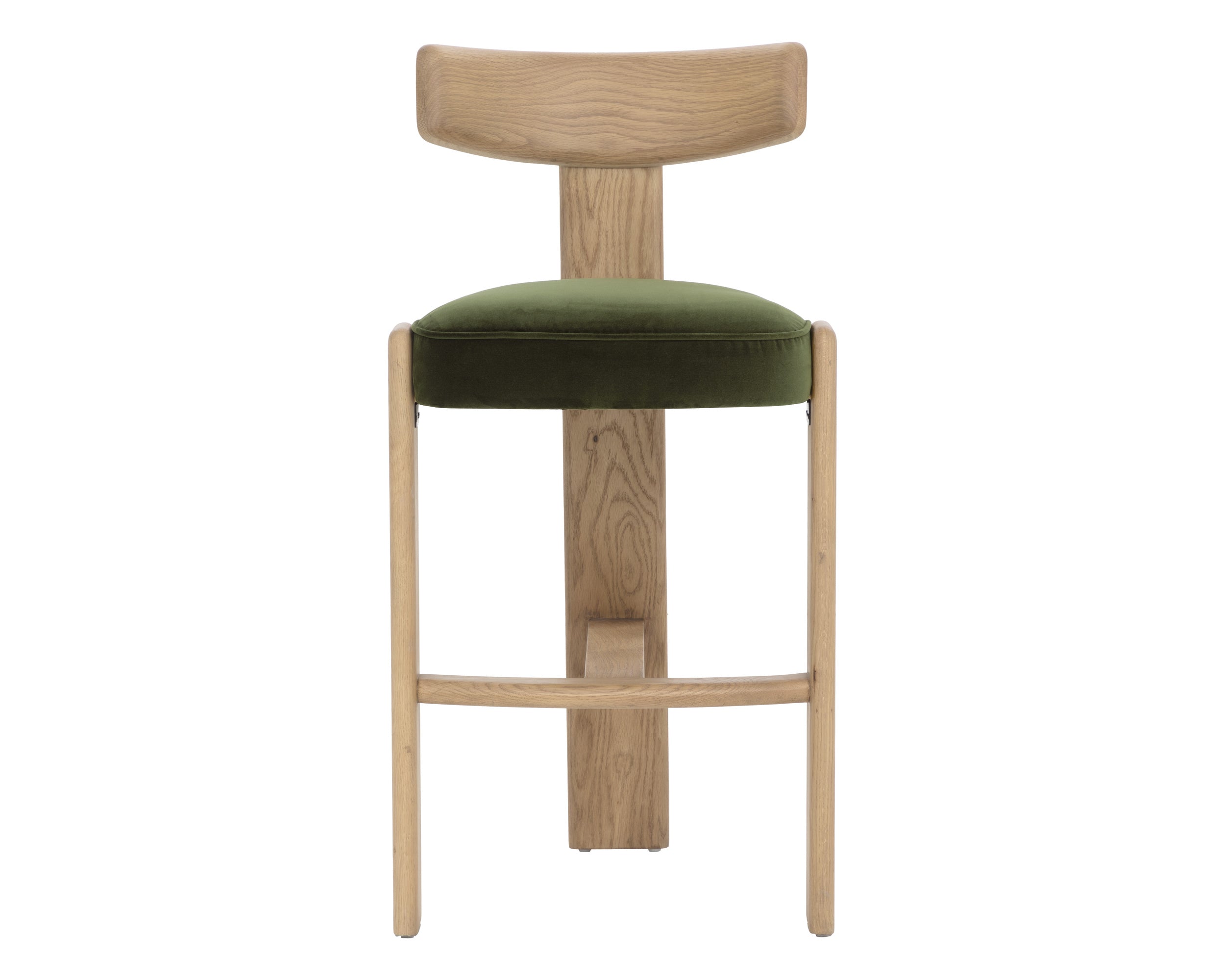 Horton Barstool - Rustic Oak - Forest Green