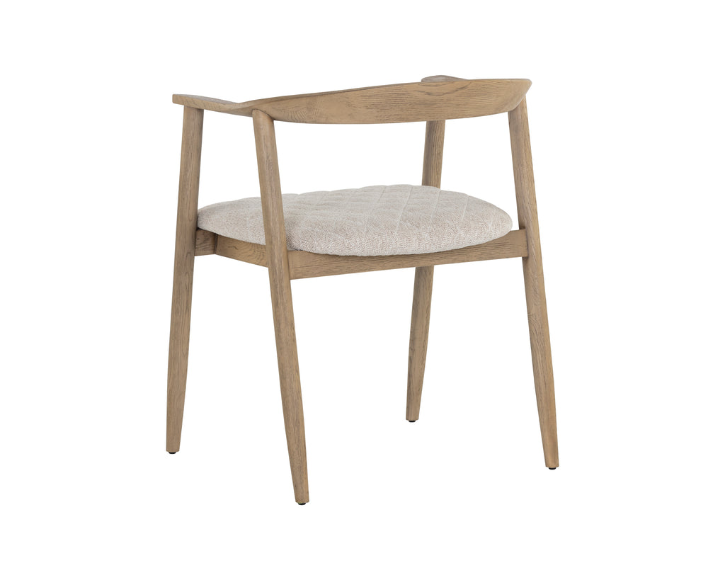 Jeremy Dining Armchair - Weathered Oak - Dove Cream