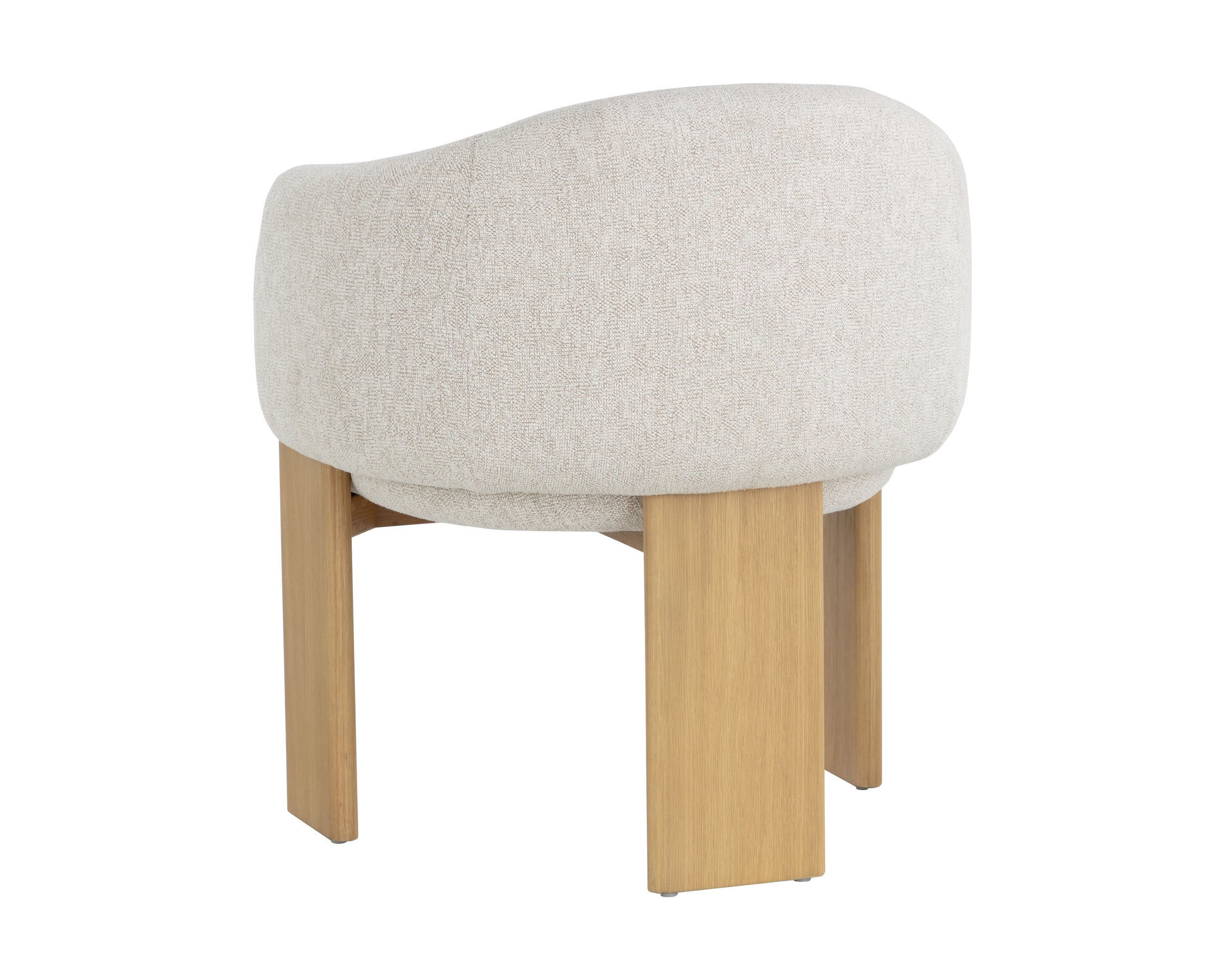 Trine Dining Armchair - Rustic Oak - Dove Cream