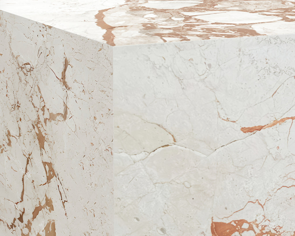 Laros End Table - Crema Breccia Marble