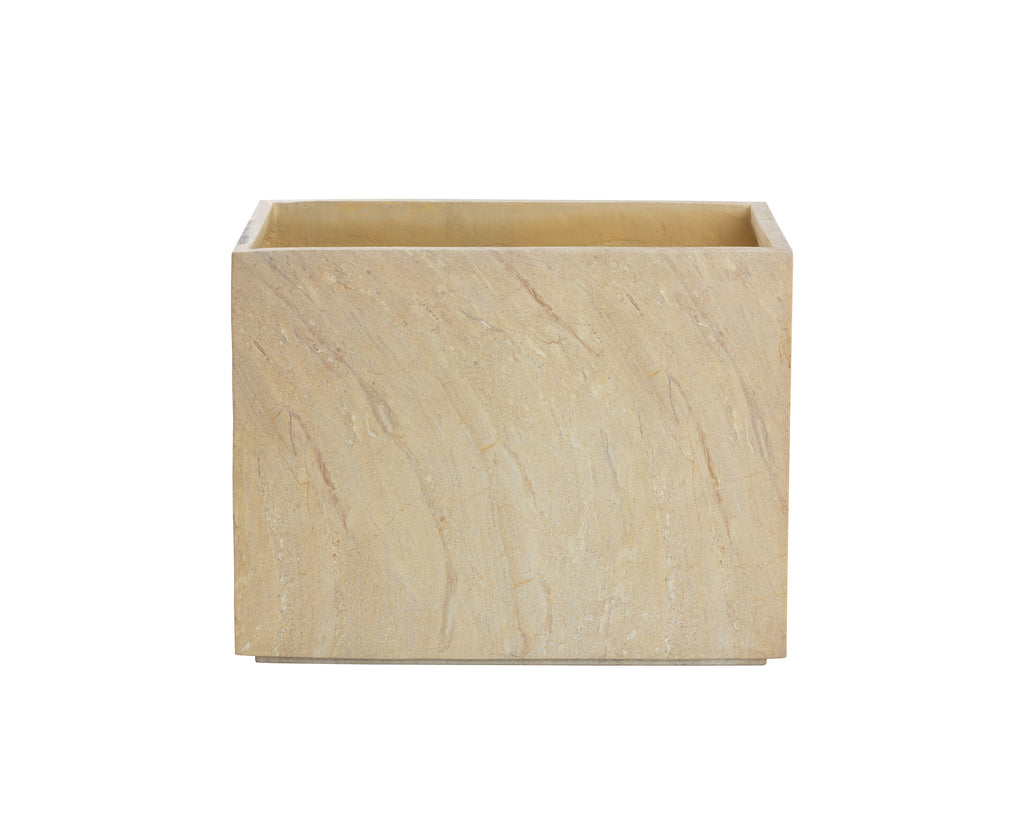 Leilani Planter - Medium - Travertine Look - Natural